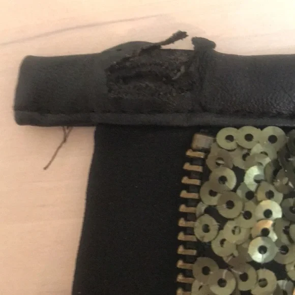 Sz 10 H&M Sequins and Faux Leather Mini Skirt - Picture 3 of 4